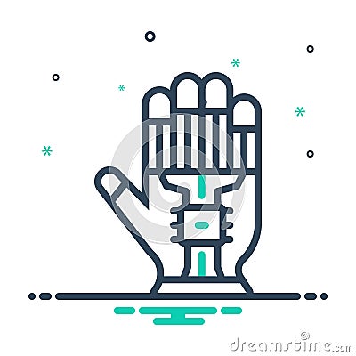 Mix icon for Wired Gloves, electronic and gadget Vector Illustration