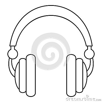 Wired headphones icon, outline style Vector Illustration