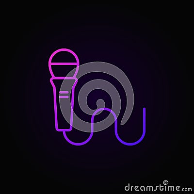 Wired microphone colorful linear vector icon Vector Illustration