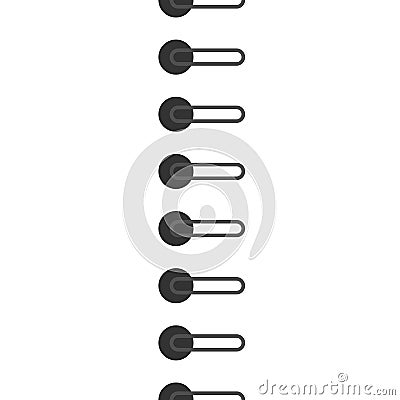 Wired spirals for binding notebook sheets, semless pattern. Spiral binder and ringed for paper notebook. Vector flat illustration Stock Photo