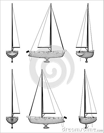 Wireframe design of boat Stock Photo