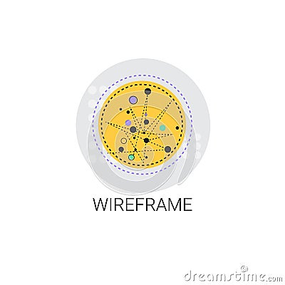Wireframe Design Geometric Line Figure Icon Vector Illustration