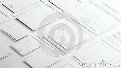 Wireframe design mockups with sleek UIUX layout and floating elements for digital branding projects Stock Photo