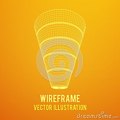 Wireframe Funnel Sales Diagram Vector Illustration