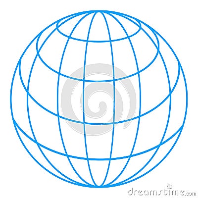 Wireframe globe Vector Illustration