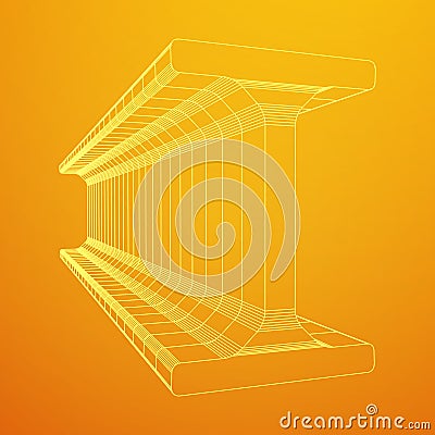 Wireframe metallurgy beam Vector Illustration