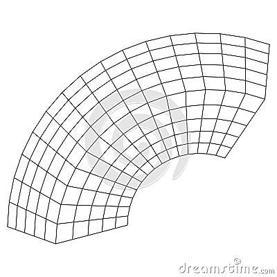 Wireframe Mesh Bend Box Vector Illustration