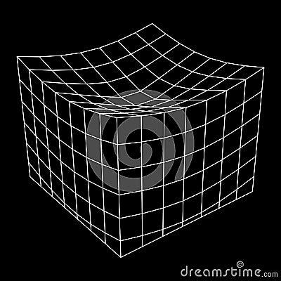 Wireframe Mesh Melt Box Vector Illustration