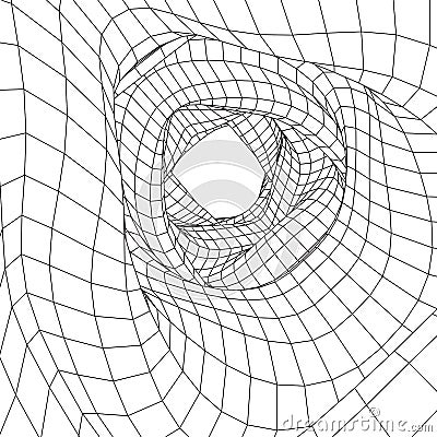 Wireframe Mesh Organic tube Vector Illustration