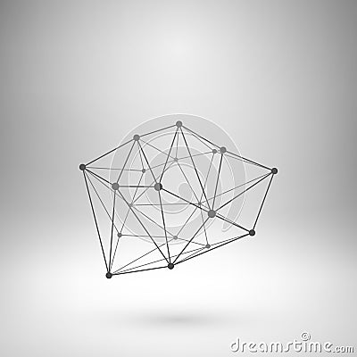 Wireframe mesh polygonal abstract form Vector Illustration