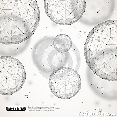 Wireframe mesh polygonal elements Vector Illustration