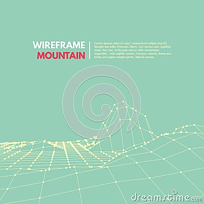 Wireframe mesh polygonal surface Vector Illustration