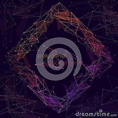 Wireframe polygonal background Vector Illustration