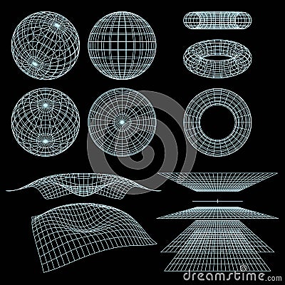 Wireframe symbols Vector Illustration