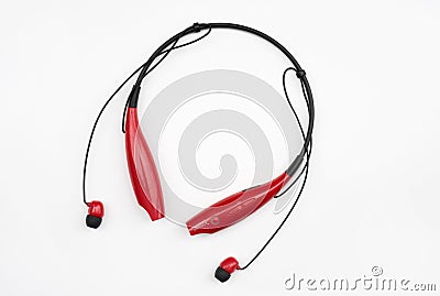 Wireless Bluetooth Neckband & Earbuds Stock Photo