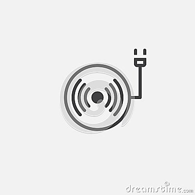 Wireless charger line icon, outline vector logo illustration, linear pictogram isolated on white. Vector Illustration