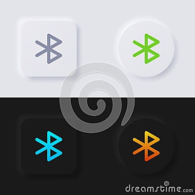 Wireless connection button icon set, Multicolor neumorphism button soft UI Design. Vector Illustration