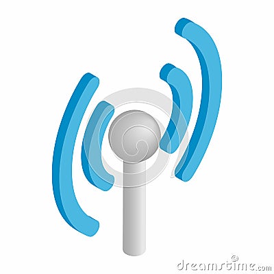 Wireless connection isometric 3d icon Vector Illustration