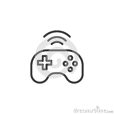 Wireless console gamepad line icon Vector Illustration