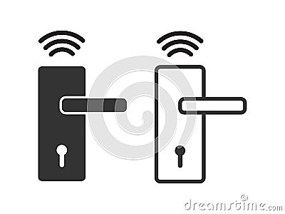 Wireless door lock icon vector, smart lock system for graphic design, logo, web site, social media, mobile app, ui Vector Illustration