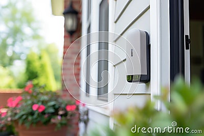 wireless doorbell installed outside of a house Stock Photo