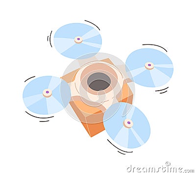 Wireless drone control deliver parcel flat icon Express shipping Vector Illustration