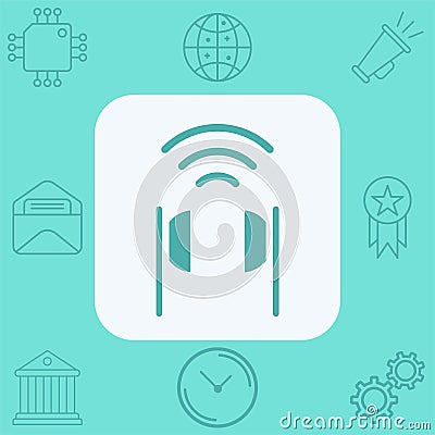 Wireless earphone vector icon sign symbol Vector Illustration