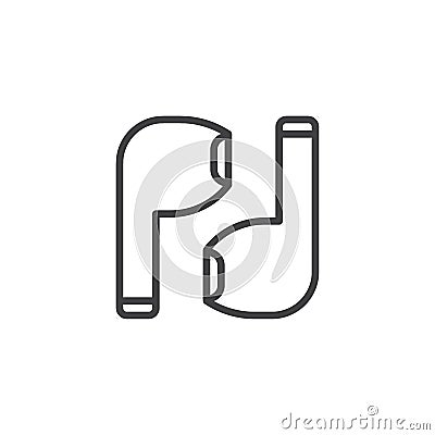 Wireless earphones line icon Vector Illustration