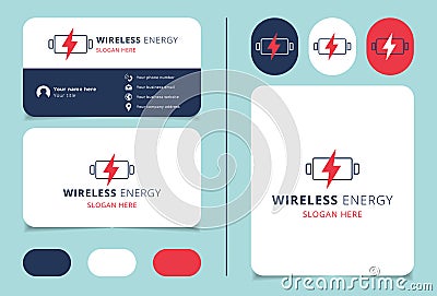 Wireless energy logo design with editable slogan. Branding book and business card template. Vector Illustration