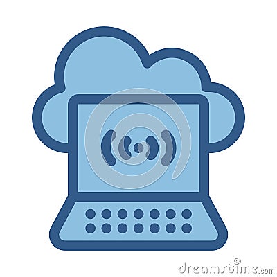 Wireless Fill Isolated Vector icon which can easily modify or edit Vector Illustration