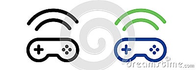 Wireless gamepad game controller icon set Vector Illustration