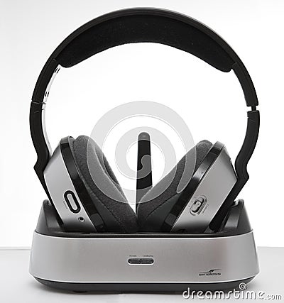 Wireless headphones Stock Photo