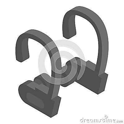 Wireless headphones hooks icon, isometric style Vector Illustration