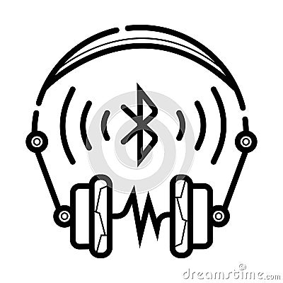 Wireless headphones icon vector Cartoon Illustration