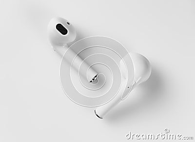 Wireless headphones on a white background Stock Photo