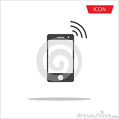 wireless icon vector mobile phone wireless symbol isolated on white background. Vector Illustration