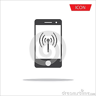 wireless icon vector mobile phone wireless symbol isolated on white background. Vector Illustration