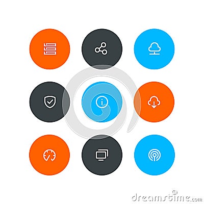 Wireless icons. Flat style Stock Photo