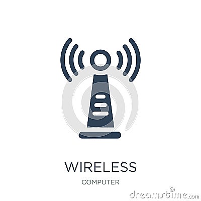 wireless internet connection icon in trendy design style. wireless internet connection icon isolated on white background. wireless Vector Illustration