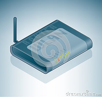 Wireless Internet Router Vector Illustration