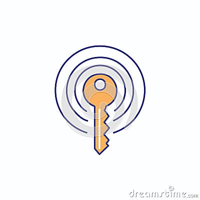 Wireless key icon. Modern icon of a wireless key, representing secure access and connectivity Vector Illustration