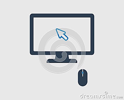 Wireless Mouse and cursors icon Vector Illustration