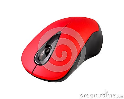 Wireless mouse isolated on white background. Computer accessory or hardware for your design. Clipping paths object Stock Photo