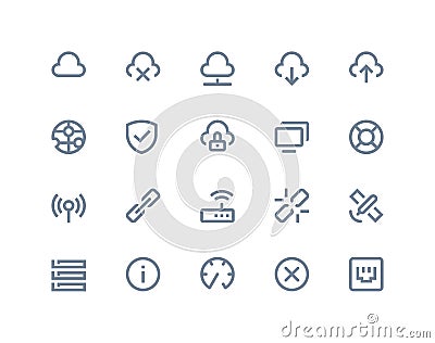 Wireless network icons. Line series Vector Illustration