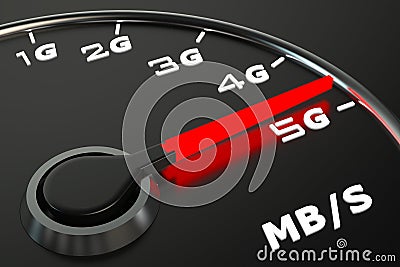 Wireless network speed evolution concept 5G Stock Photo