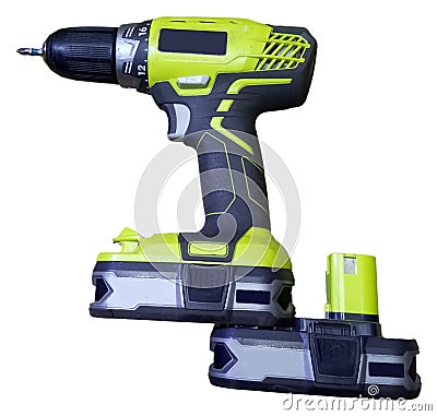 Rechargeable drill with battery Stock Photo