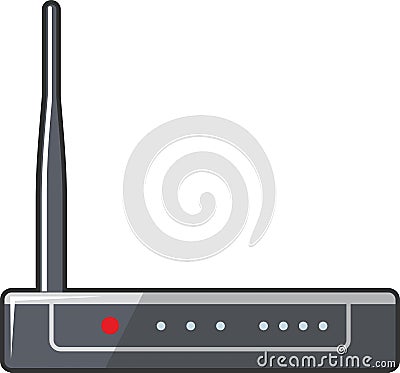 Wireless Router Icon in flat style. Vector Illustration Vector Illustration