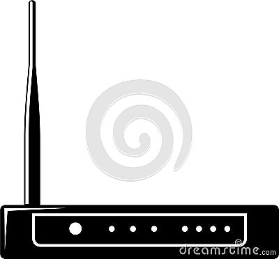 Wireless Router Icon in flat style. Vector Illustration Vector Illustration