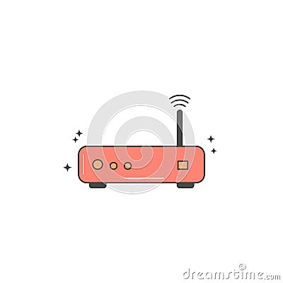 Wireless router icon vector isolated on white background Vector Illustration