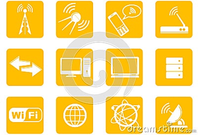 Wireless Technology icons Vector Illustration